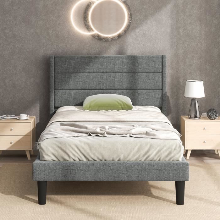 Canapé-lit 1 Personne 90x200 Cm Avec Lumières LED Et Ports USB | 2 Tiroirs De Rangement, Sommier Lattes | Velours Beige, Sans Matelas - 8