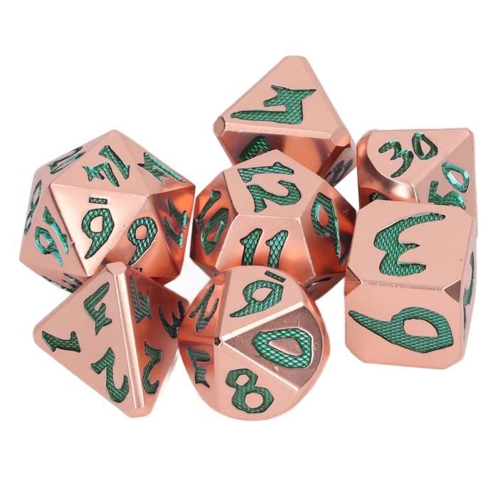 Jeu de dés en résine - DRFEIFY - formes polyédriques - chiffres clairs