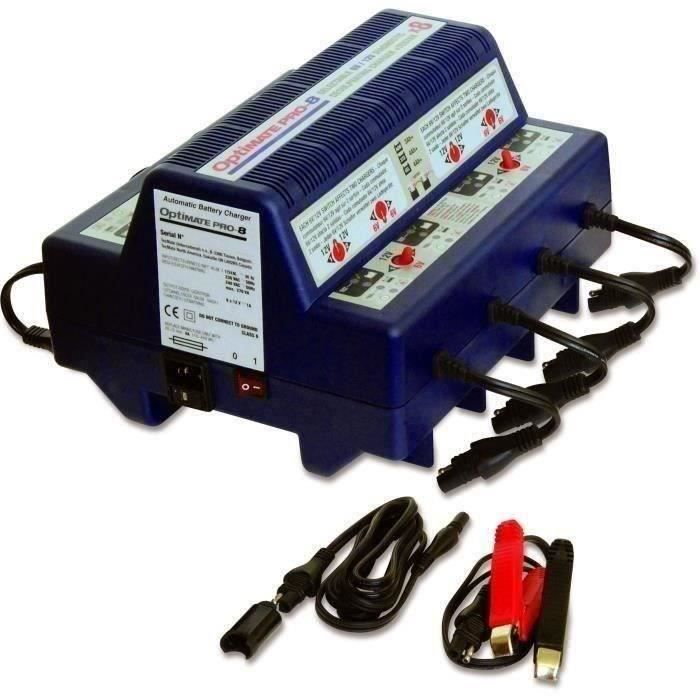 Chargeur et Testeur de batterie TECMATE - Optimise puissance et durée de vie des batteries - Pour batteries 6 et 12V - STD, AGM, GEL