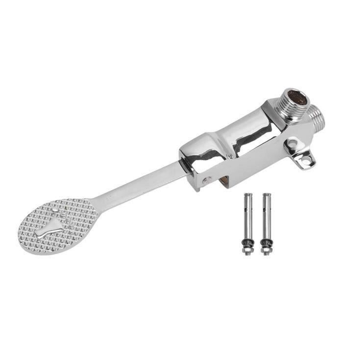 Commande Pied Unique Mains Libres Robinet à Commande Au Pied Pour évier - Valve En Cuivre Et Inox, Entrée G1/2 - Pour Hôpitaux, écoles, Lieux Publics