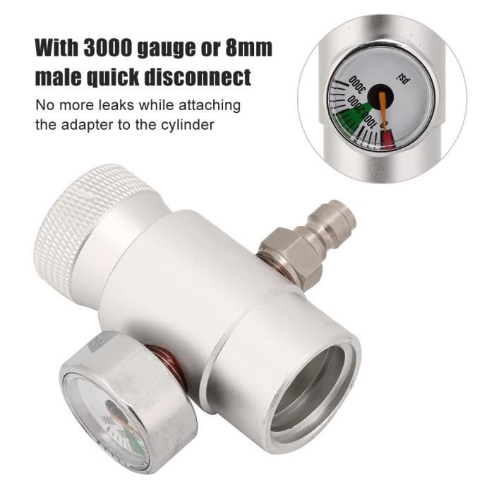Qiilu Régulateur de CO2 Mini Régulateur de Gaz CO2 avec Interrupteur de Coupure MFL3/8in à