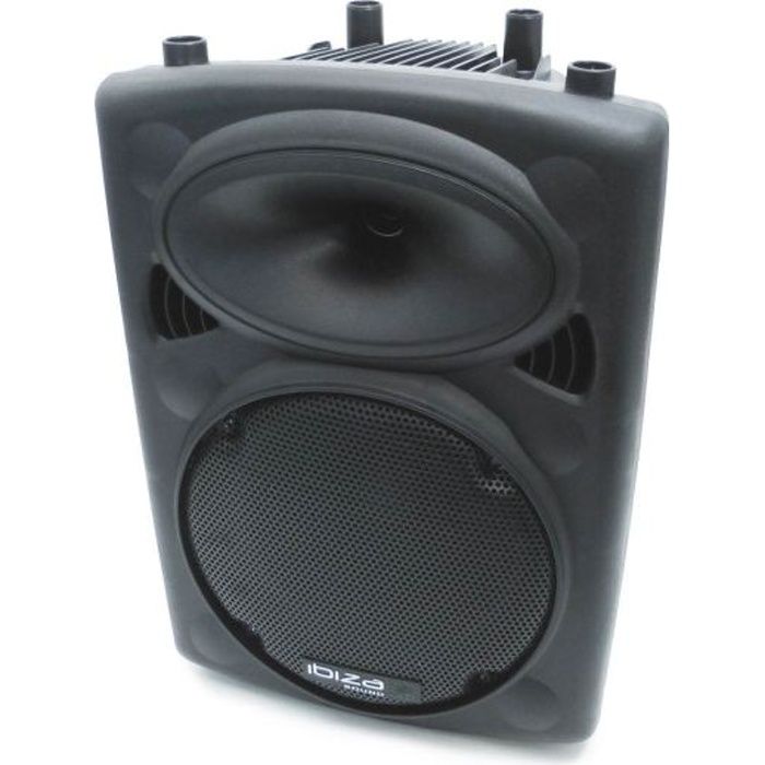 Enceinte amplifiée 400W IBIZA SOUND SLK10A-BT - Haut-parleurs filaires - Noir - Bluetooth - Amplificateur