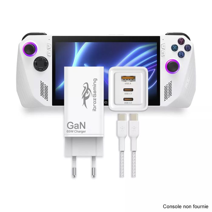 Ibroz Gaming Chargeur Type C + Câble Type C Pour Asus Rog Ally - vue 2