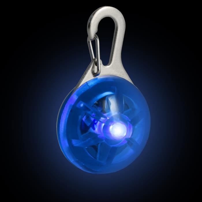 Pendentif LED lumineux pour chien - CampTeck - 3 modes déclairage - Bleu