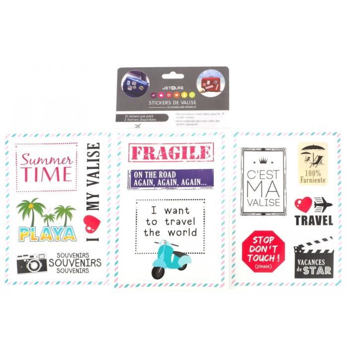 Sticker Autocollant pour Valise Bagage (x12) - Fragile