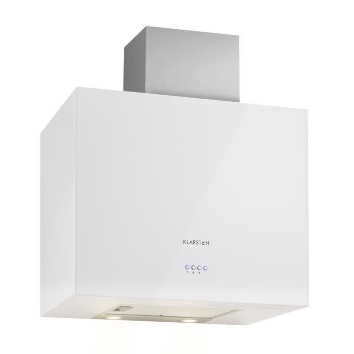 Klarstein Cuboo Hotte Murale Aspirante Forme Cubique 60cm 340 M H Bruit Faible Blanc Achat Vente Hotte Cdiscount