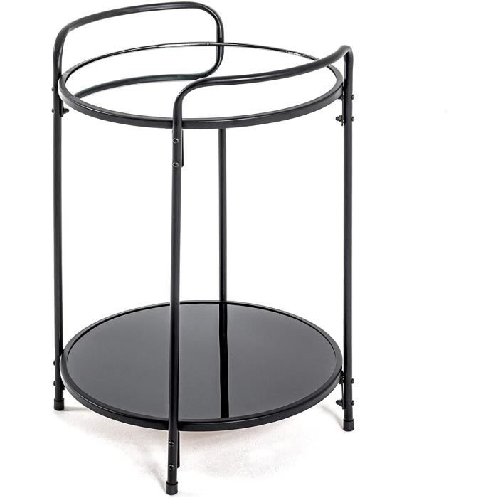bout de canape salon - limics24 - möbel table d appoint acier noir ø 37 x