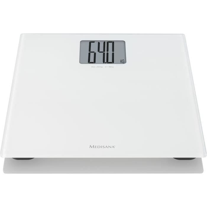 Pèse-personne XL Medisana PS 470 Blanc - Charge maximale 250 kg - Grand écran - Extinction automatiq