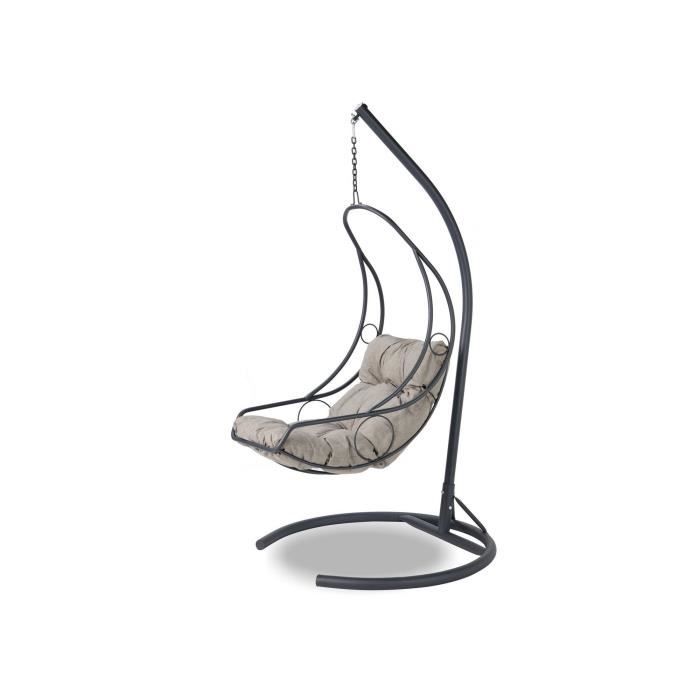 fauteuil suspendu - menzzo - moonfleet - métal - gris - contemporain
