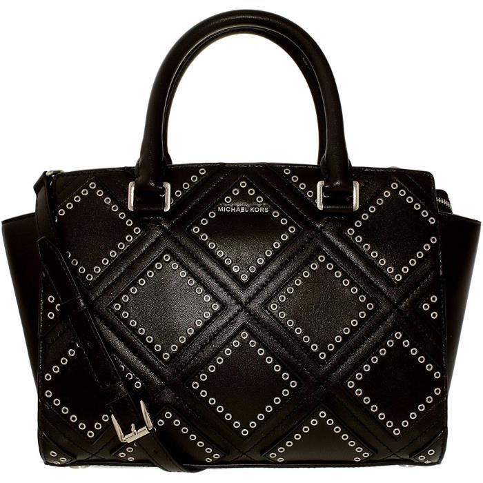 MICHAEL KORS Femmes Selma moyen diamant Grommet besace en cuir