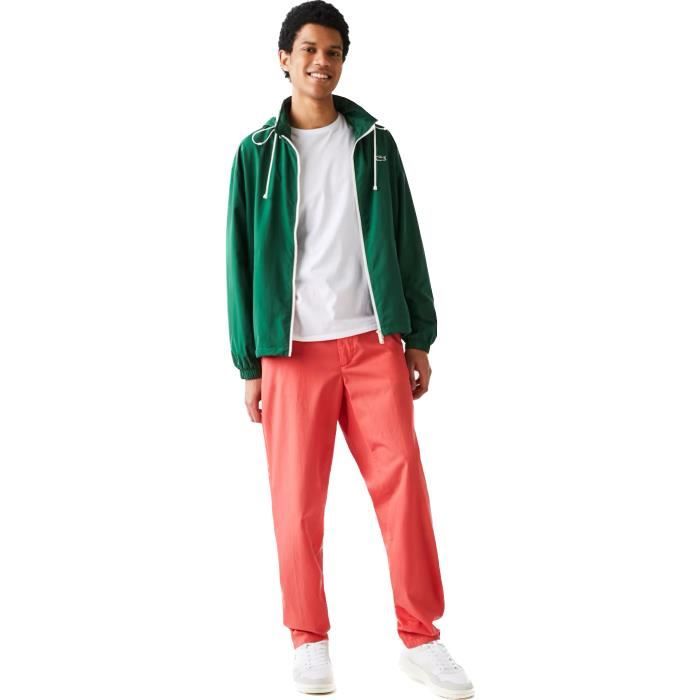 Pantalon Lacoste rouge clair pour hommes chino coupe droite