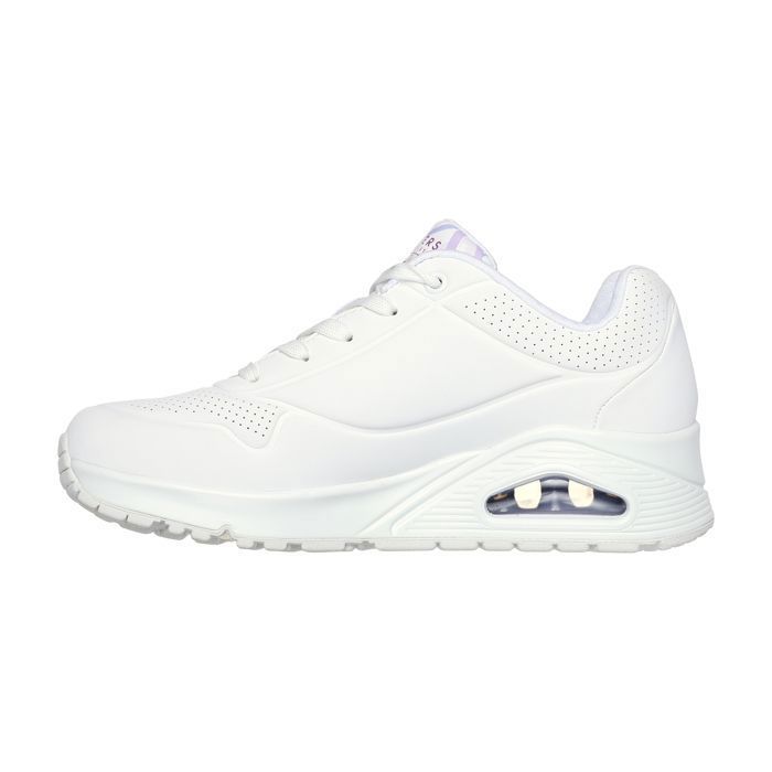 Skechers Baskets - SKECHERS - UNO-SPREAD THE LOVE - Blanc - Talon plat - Cuir