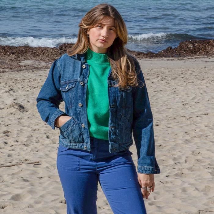 Veste jean denim classique Femme JOSEPH IN Bleu Cdiscount Pret a Porter