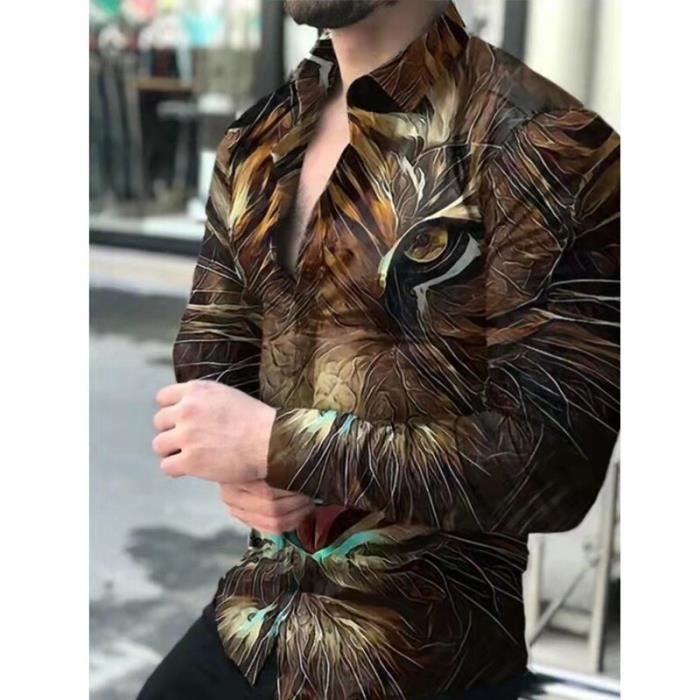 Chemise hawaienne on sale manche longue homme