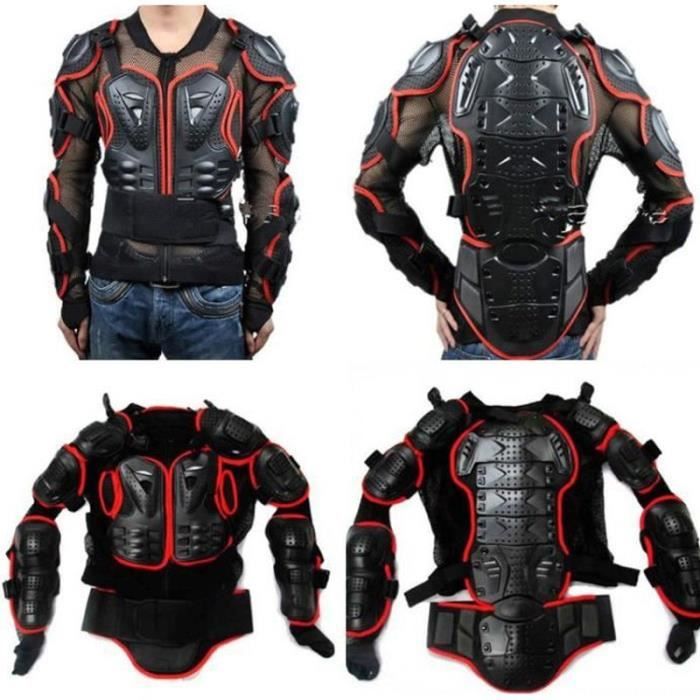 WILDKEN Veste Armure Moto Homme Ou Femme - Protection Dos, Épaules, Coudes - Noir L