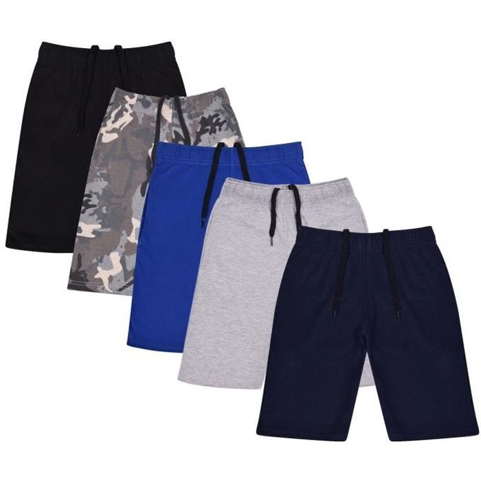 Enfants Garcons Shorts Confort Extensible Pantalon Branche Desinvolte Ete Cool Poids Leger Shorts Pour Enfant Age 5 13 Ans 5 paquet Cdiscount Pret a Porter