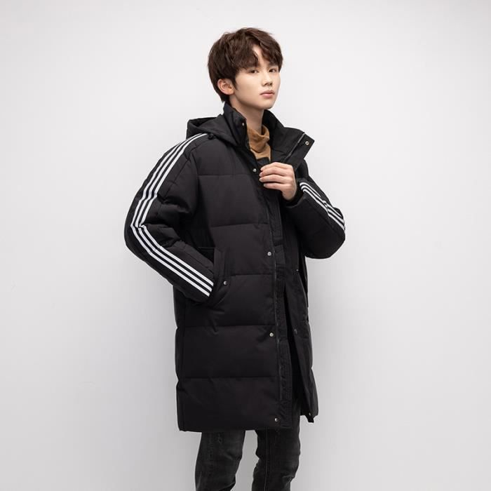 Doudoune Adulte Homme Femme A Capuche Mi Longues Manches Longues Chaude Hiver Noir Noir Cdiscount Pret a Porter