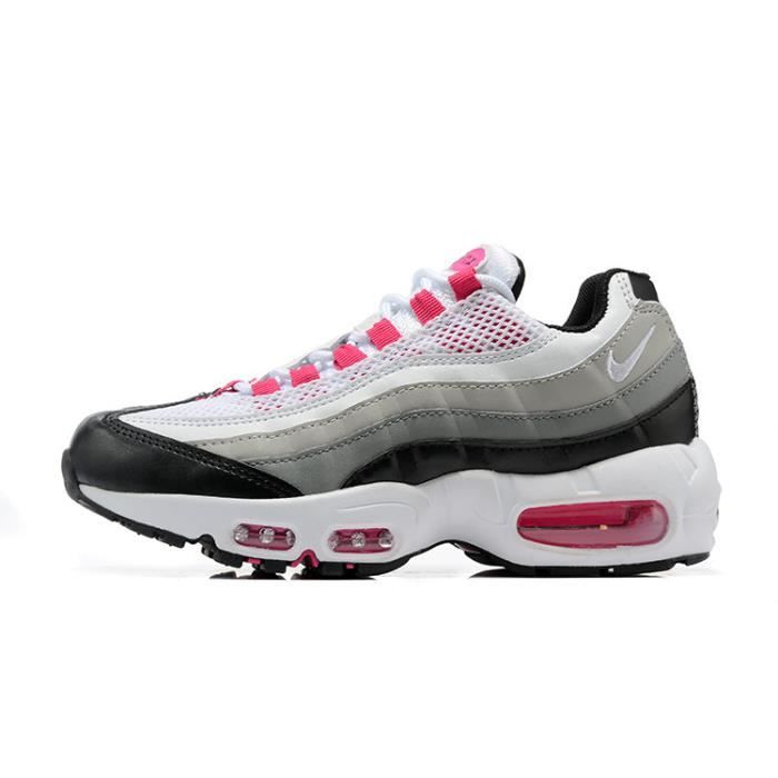 Baskets Nike Air Max 95 Femme Chaussures de Entrainment Blanc Noir