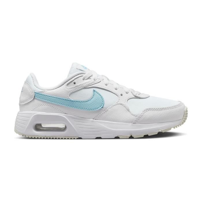 Baskets NIKE AIR MAX SC Cuir Blanc Talon plat Blanc