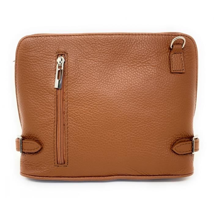 Sac main en cuir italien grain MAMMA MIA Camel Achat Vente