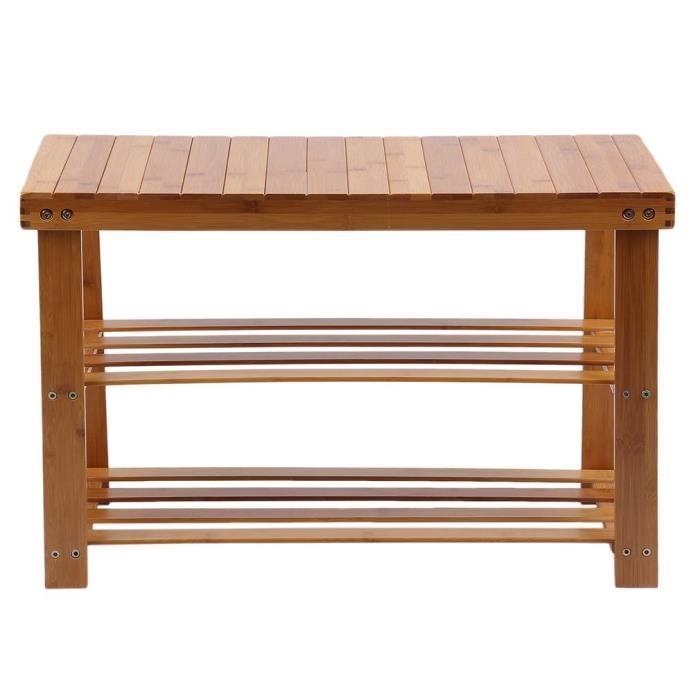 Banc En Bambou HOOBRO - 100x30x45.5 Cm - Pour Salle à Manger, Entrée Ou Salon - Style Rétro Et Robuste