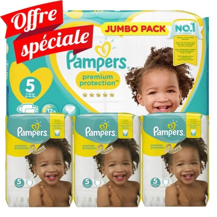 Pampers Taille 5 490 couches bébé premium protection Cdiscount