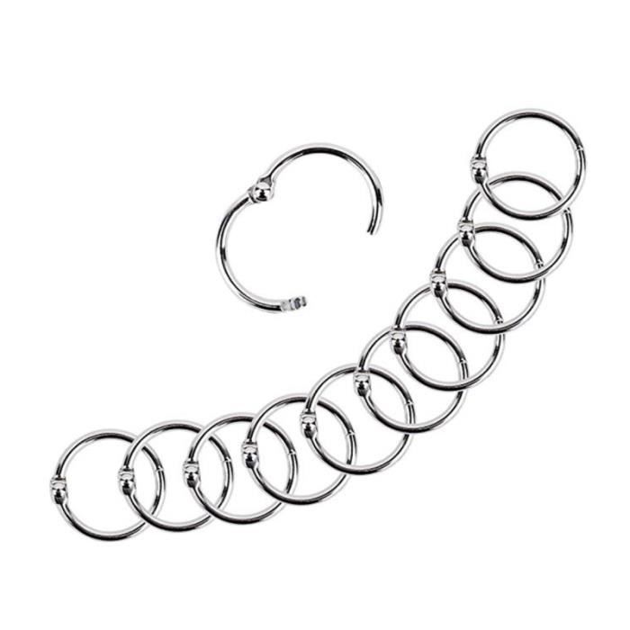 100 Anneaux De Reliure Métal 20mm (0,78”) - Pour Fiches, Cahiers, Porte‑clés - Argent - Organisation Bureau - 10