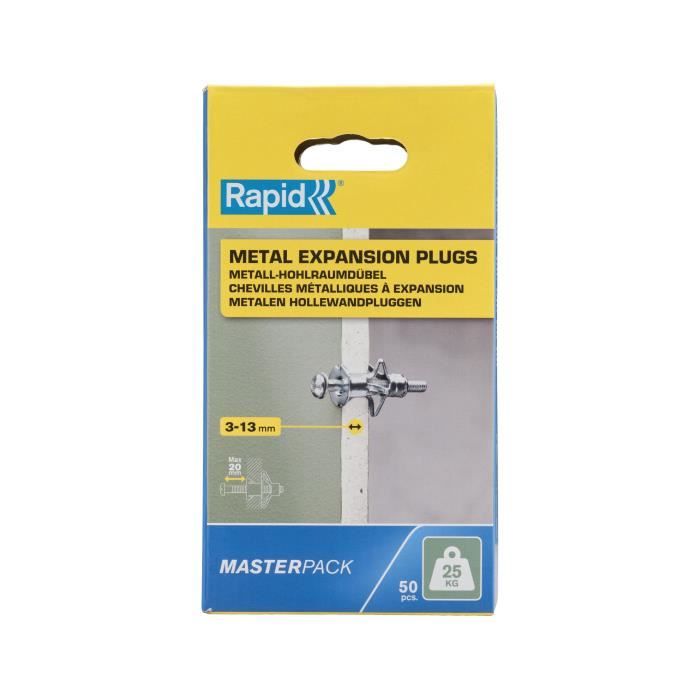 Chevilles à Expansion Ø8x32 RAPID 25kg Vis M4x40 Boîte de 50 pcs
