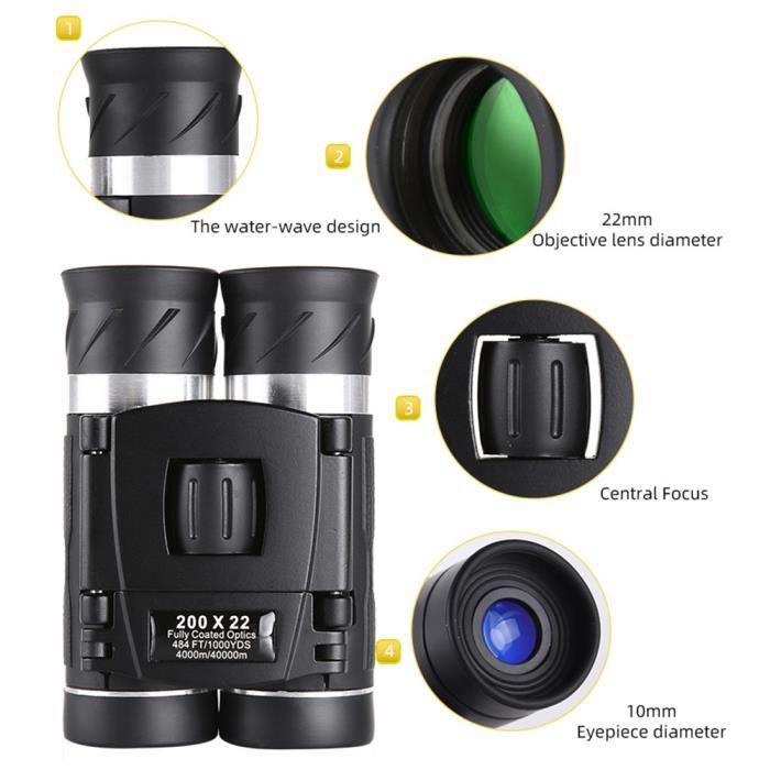 1 ensemble 40x60 télescope vision nocturne zoom objectif boussole