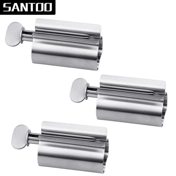 3 PCS Dentifrice à Tube Roulant Presse-Dentifrice inox,Support de Siège Pivoter Distributeur de Dentifrice pour Salle de Bains