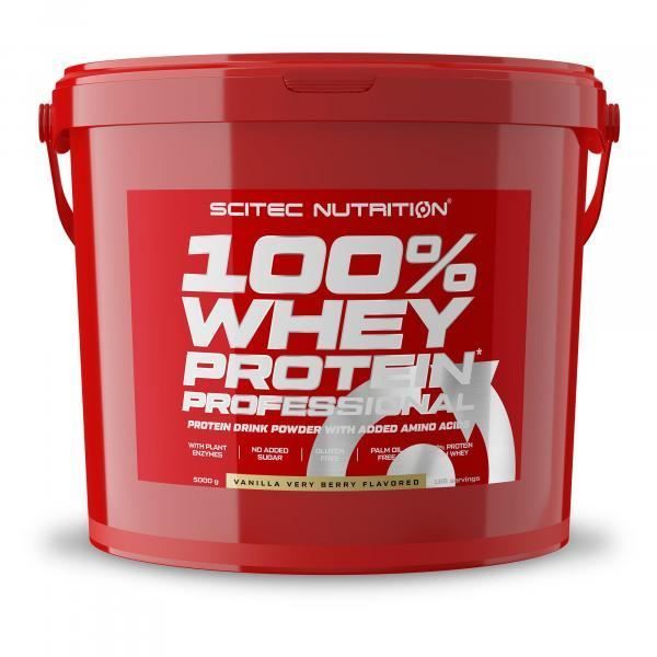 Scitec Nutrition 100% Whey Protein Professional Redesign, 5000 g Eimer (Vanille-Waldfrucht)