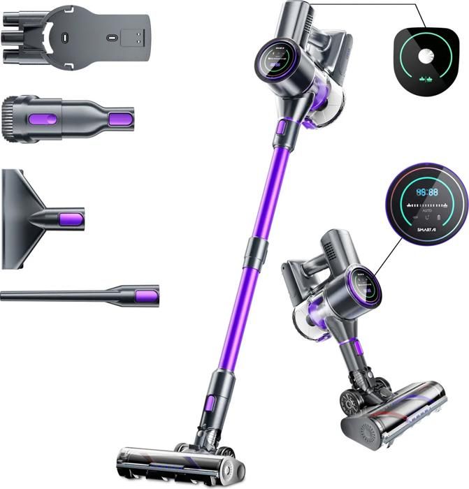 Aspirateur Balai sans Fil - SMARTAI - P40 - 50 Kpa - Jusquà 65 min dautonomie - Bac 13 L - Smartai