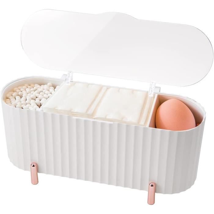 Lot De 4 Distributeurs De Cotons-Tiges Transparents - Boîtes De Rangement Pratiques Pour Salle De Bain Et Maquillage