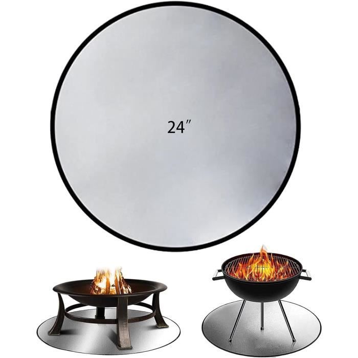 Tapis Rond Ignifuge Pour Brasero/barbecue - Diamètre 120 Cm, Résiste à 2000°F - Protection Sol, Terrasse, Pelouse