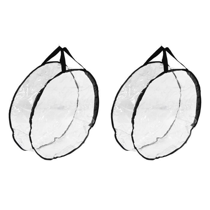 Grand Sac de Rangement pour Couronne de Noël 24 - Guirlande de Conteneur de Vacances avec Tissu Résistant aux Déchirures - avec Poignées Robustes et Fente pour Carte Transparente - (Rouge