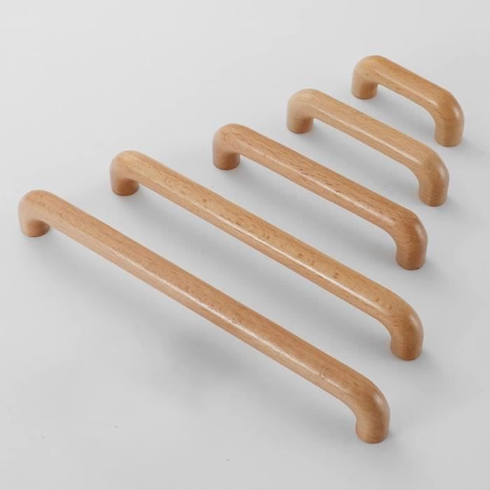 Semetall Lot De 4 Poignées D'armoire Modernes En Bois Massif Et Laiton