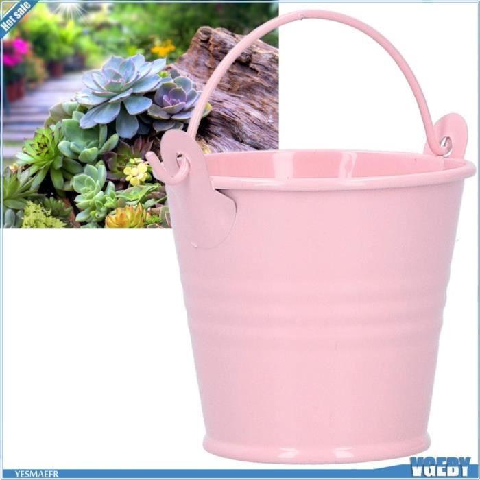 Lot De 10 Petits Pots De Fleurs En Métal - Mini Seaux Suspendus Bleu Lac, Idéaux Pour Balcon Et Décoration Murale