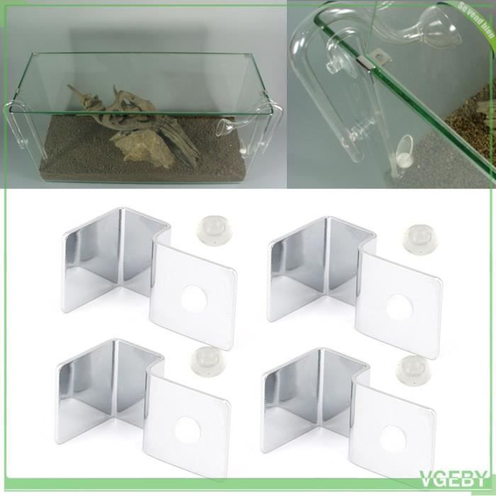 Meilleurs prix pour Support de couvercle en verre - VGEBY - Clip aquarium - Métal - 4 pièces - 5 tailles disponibles