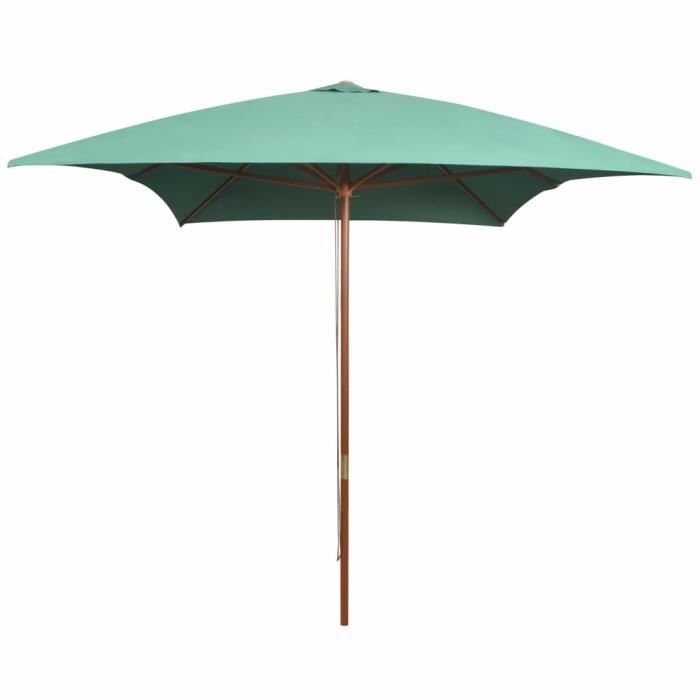 vidaXL Parasol avec poteau en bois 200 x 300 cm