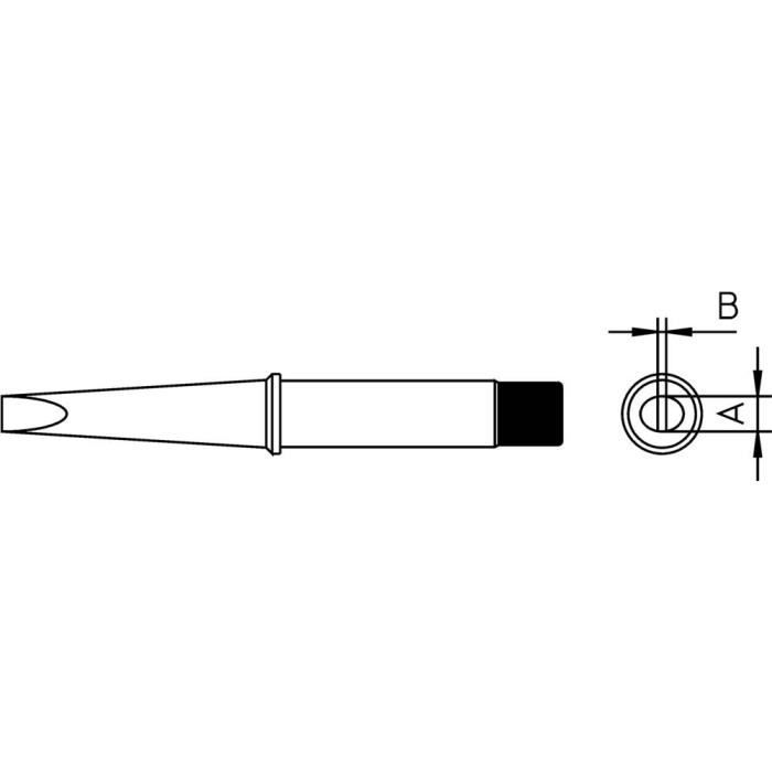 Weller 4CT6C8-1 Panne de fer à souder forme de burin, droite Taille de la panne 3.2 mm Contenu 1 pc(s)