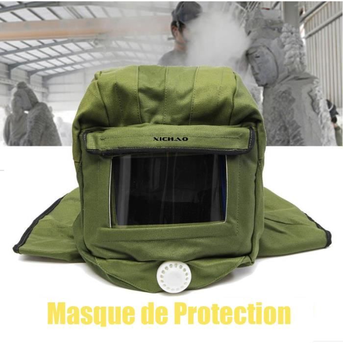 XICHAO - Masque Protection Lentille sablage Capuche capuchon anti Vent/SandBlaster outils de la poussière de protection Masque
