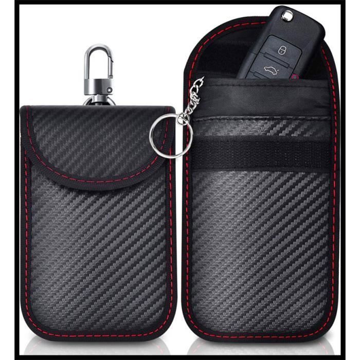 2 Pochettes De Protection Anti-RFID Pour Clé De Voiture - Marque Uxcell, PU Noir, Neuf
