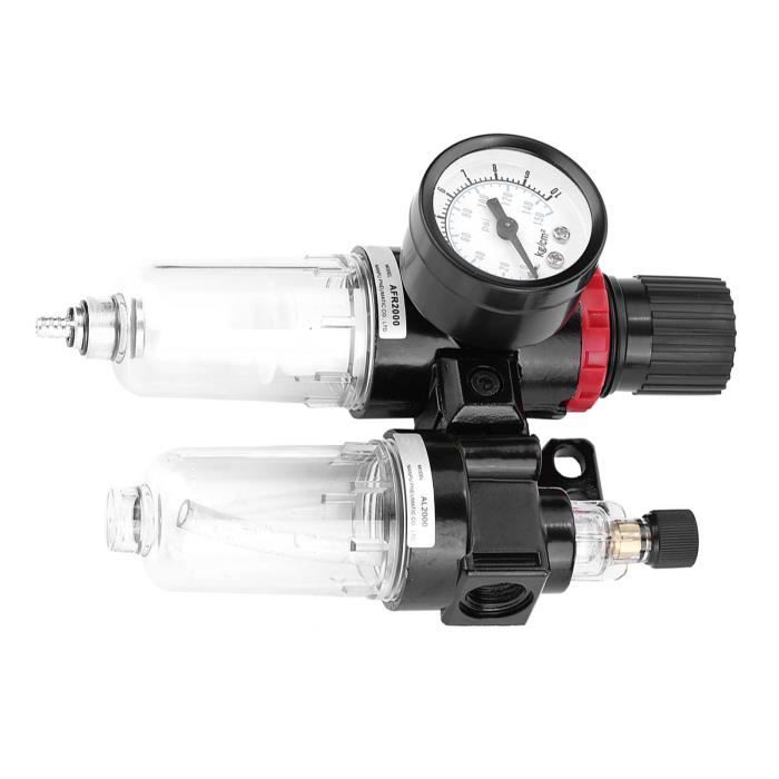 Régulateur De Pression D'air Avec Filtre Et Lubrificateur - Pour Réseau Air Comprimé (réf. AT059)