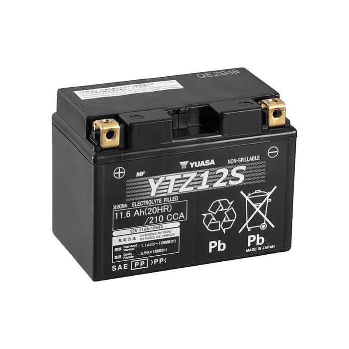 YUASA - Batterie Moto 12V Sans Entretien Activée Usine YTZ12S - 11Ah - L150Mm W86Mm H110MM