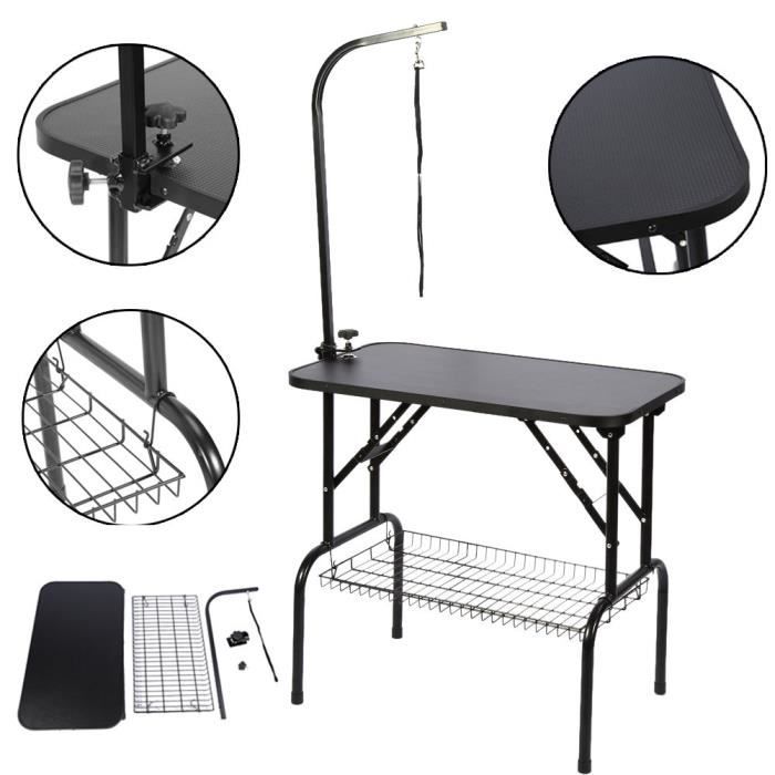 Table De Toilettage Pliante Avec Potence Et Panier Pour Animaux