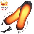 Coussin Chauffant électrique Noir Semelles électriques USB Chaussures Pour Sport En Plein Air Hiver Pour Unisexe M-1