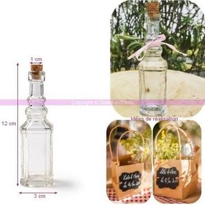 100 Flacons En Verre Transparent 0,5 Ml - Avec Bouchon Liège, Mini Pots Vides, Neufs