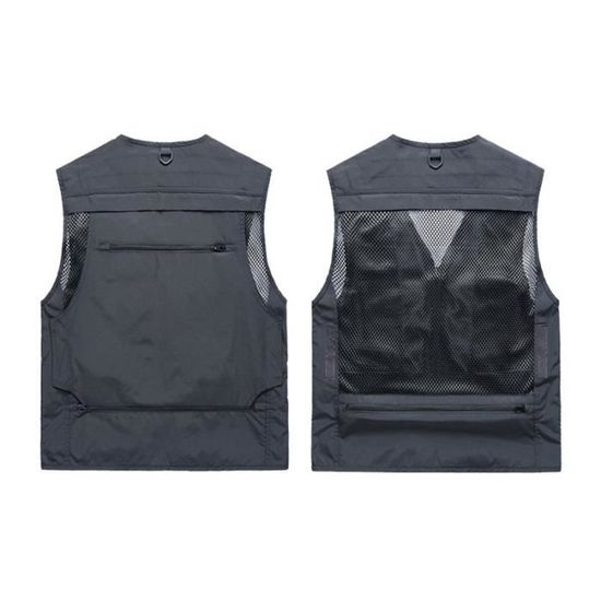Gilet De Peche Homme Gilet De Pêche Multifonction Homme Avec Poches - Léger Et Respirant - Pour Randonnée, Trekking, Camping, Safari Gilet De Pêche Imperméable