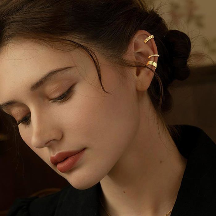 4 Paires Boucles D'Oreilles Or 14K Pour Femme - Acier Inoxydable, Créoles, Pour Tragus/Helix