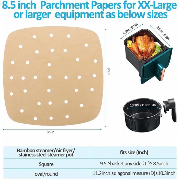 200 Stuks Air Fryer Bakpapier Rond 9.5 Inch - Vetvrij En Anti-Aanbak Voor Friteuse